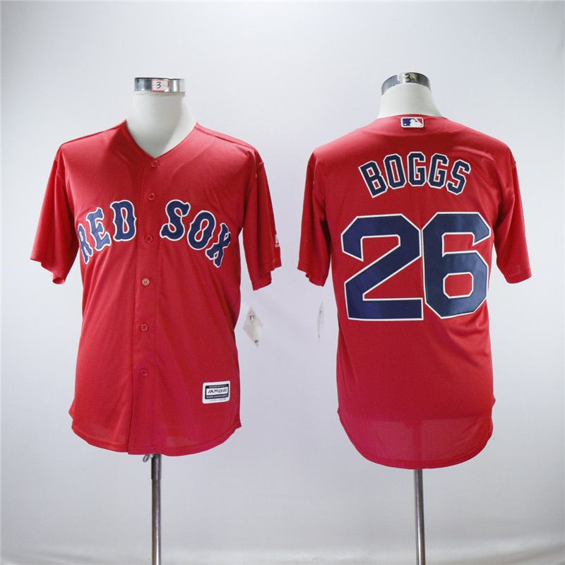 Men Boston Red Sox #26 Boggs Red Game MLB Jerseys